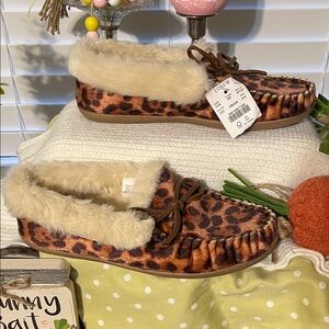 J. Crew Leopard Print Moccasin Slippers